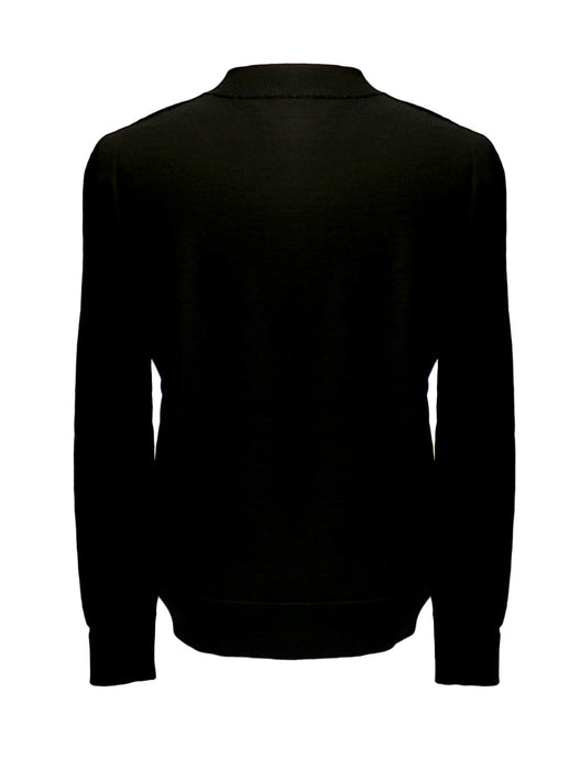 Versace Jeans Couture Black Medallion Logo High Crewneck Knit Sweater-