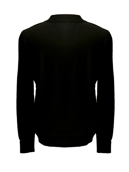 Versace Jeans Couture Black Medallion Logo High Crewneck Knit Sweater-