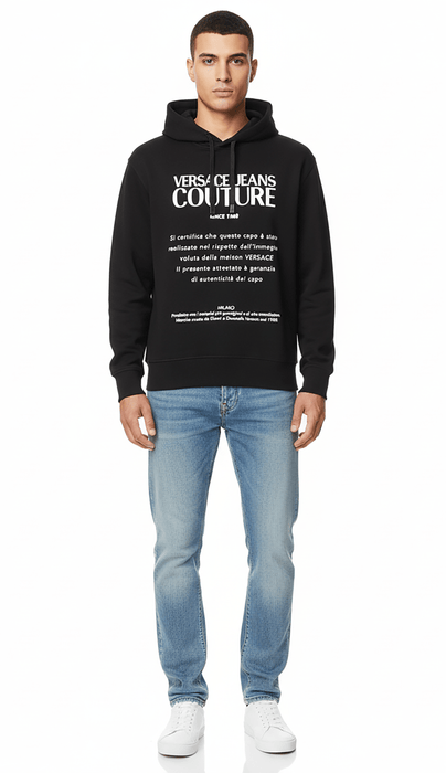 Versace Jeans Couture Black Signature Label Print Sweatshirt-