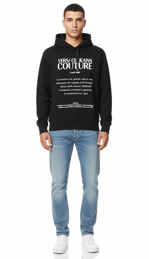Versace Jeans Couture Black Signature Label Print Sweatshirt-
