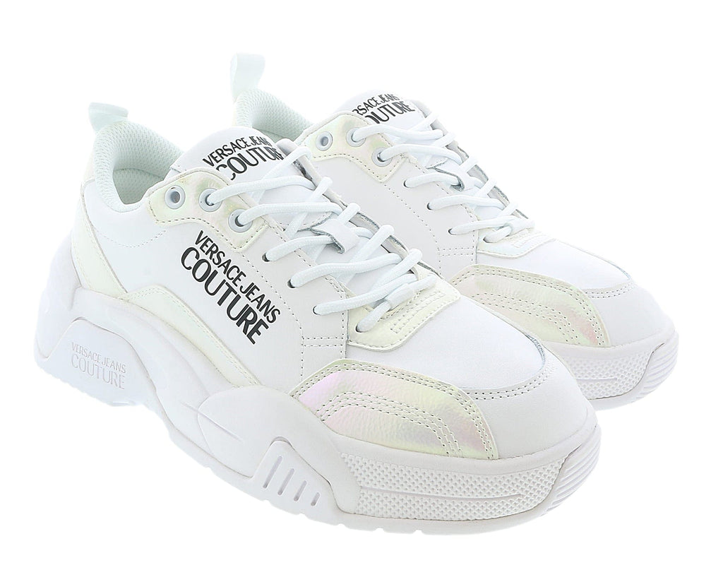 Versace Jeans Couture White Fashion Lace Up Sneakers-6