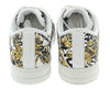 Versace Jeans Couture White/Gold Logo Brush Baroque Lace Up Sneakers-