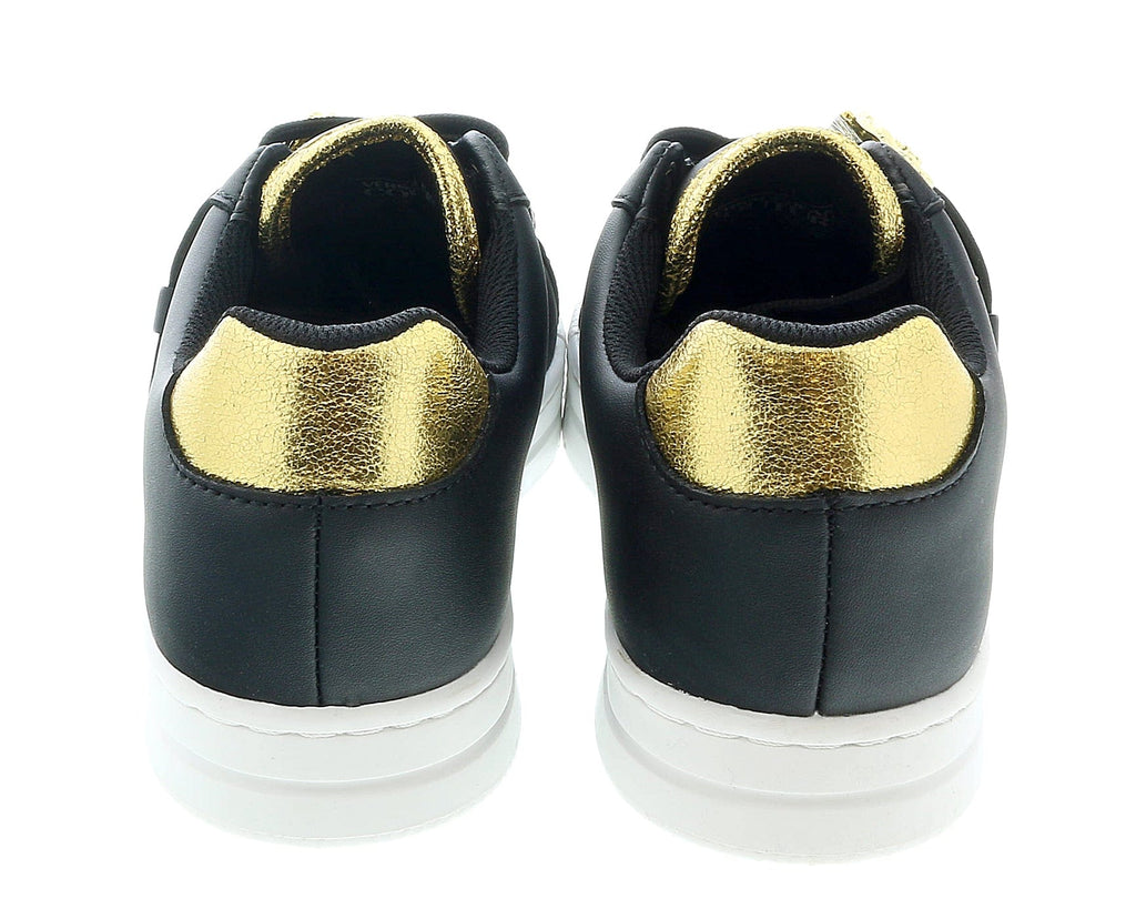 Versace Jeans Couture Black Baroque Buckle Fashion Lace Up Sneakers-