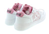 Versace Jeans Couture White/Pink V-Logo Court Lace Up Sneakers-