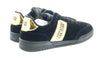 Versace Jeans Couture Black Classic Metallic Trim Suede Court Sneakers-