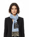 Versace Jeans Couture Light Blue Signature Label Fringe Fashion Scarf