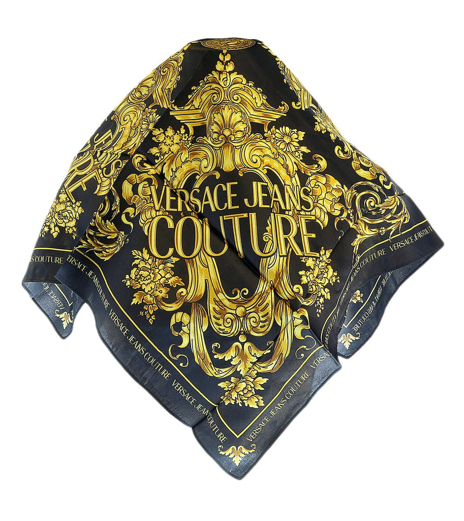 Versace Jeans Couture Black/Gold Brush Stroke Signature Pattern Fashion Scarf