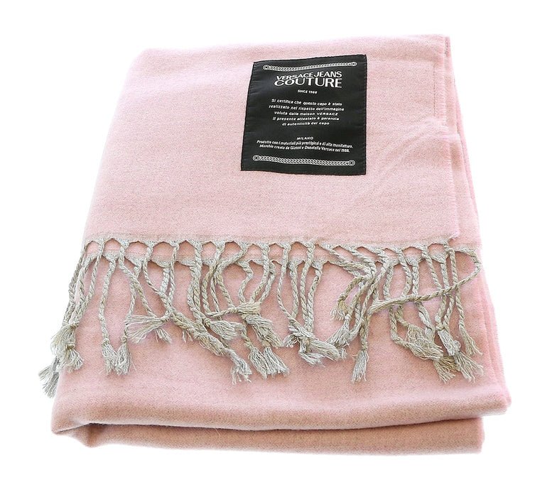 Versace Jeans Couture Light Pink Signature Label Fringe Fashion Scarf