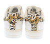 Store Return Like New Versace Jeans Couture White Gold Lace Up Fashion Court Sneakers-