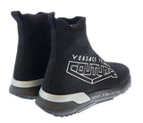 Versace Jeans Couture Black Knit Sock Fashion Ankle Boot Sneakers-