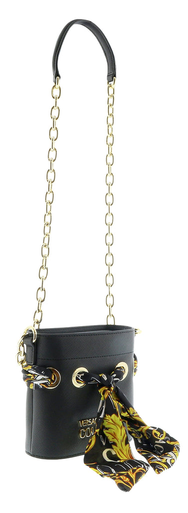 Versace Jeans Couture Black Scarf Embellished Small Bucket Bag