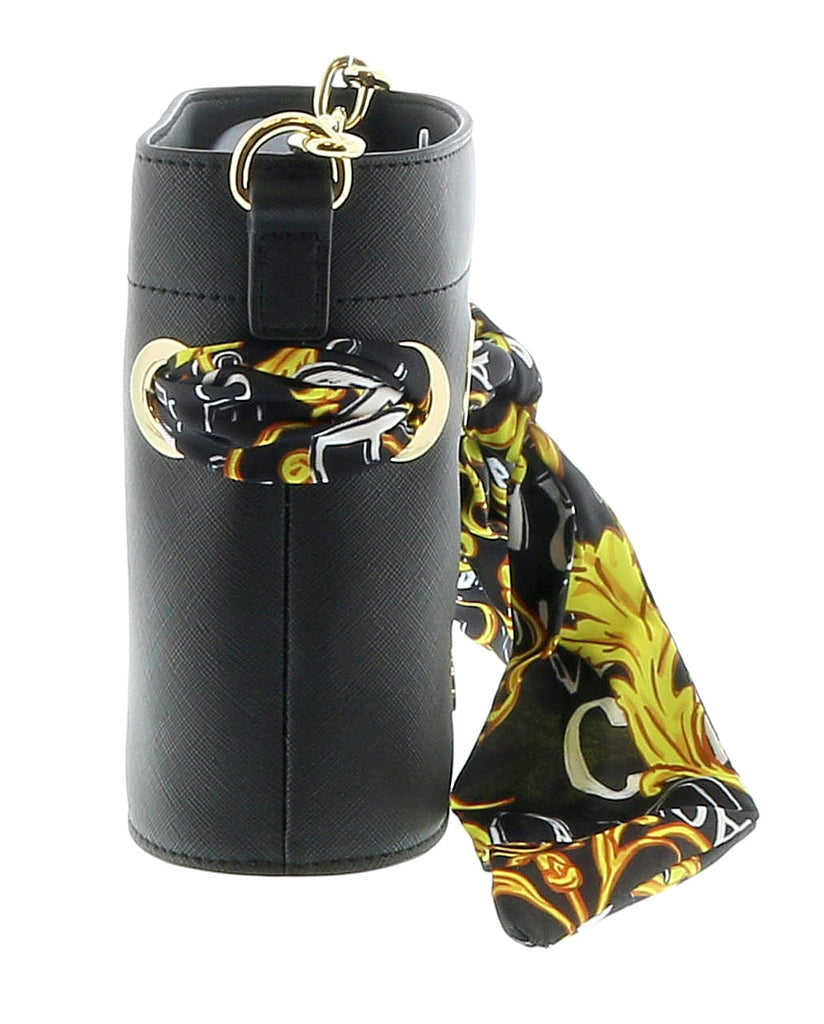 Versace Jeans Couture Black Scarf Embellished Small Bucket Bag