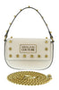 Versace Jeans Couture White Structured Riveted Shoulder Bag