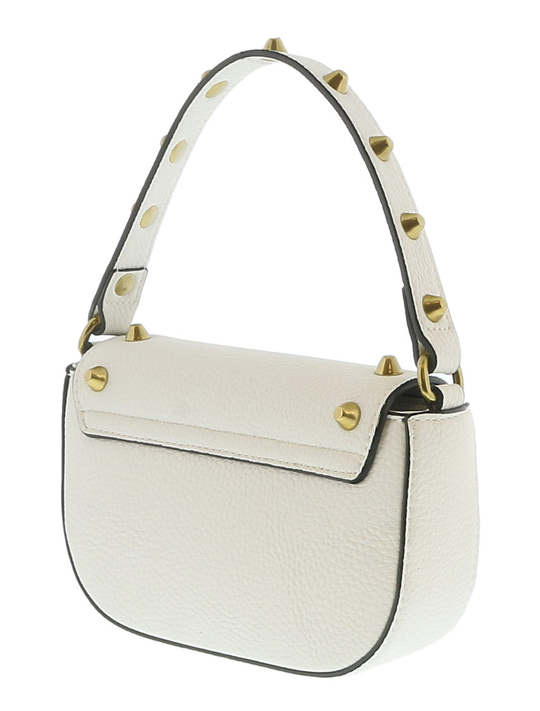 Versace Jeans Couture White Structured Riveted Shoulder Bag