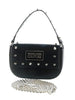 Versace Jeans Couture Black Structured Riveted Shoulder Bag