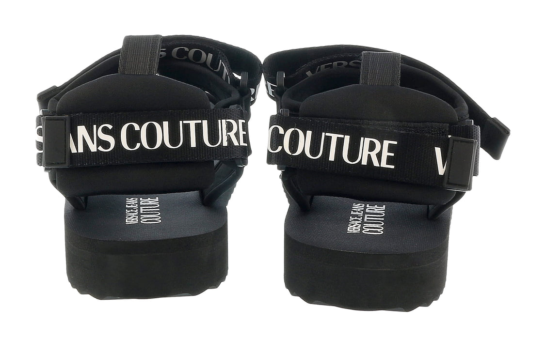 Versace Jeans Couture Black Signature Strap Trek Fashion Sandal
