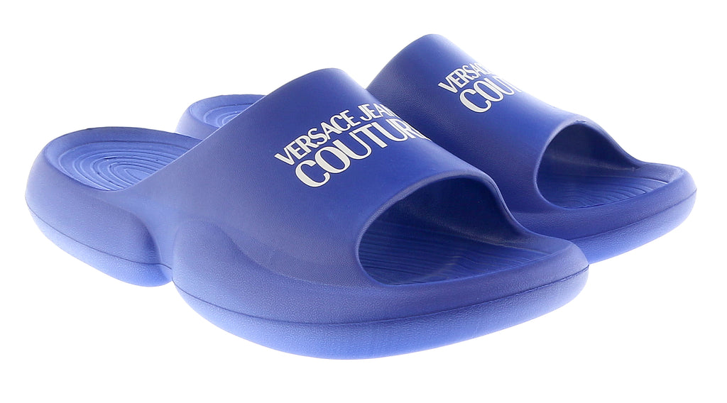 Versace Jeans Couture Blue Signature Platform Slide Sandals-9