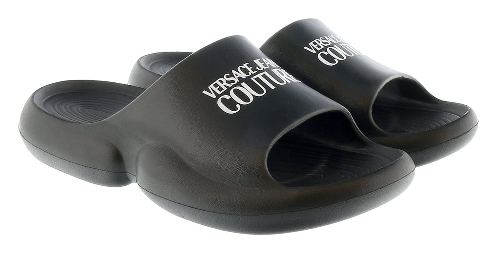 Versace Jeans Couture Black Signature Platform Slide Sandals-9