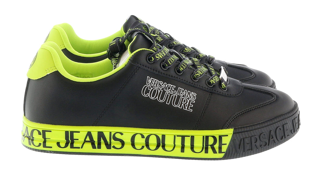Versace Jeans Couture Black Signature Sole Fashion Everyday Sneakers-