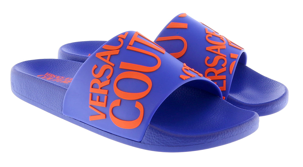 Versace Jeans Couture Electric Blue Red Signature Pool Slide-