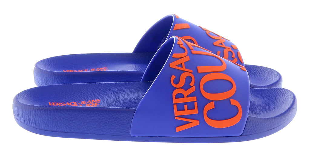 Versace Jeans Couture Electric Blue Red Signature Pool Slide-
