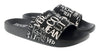 Versace Jeans Couture Black All Around Signature Print  Pool Slide-