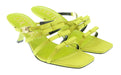 Versace Jeans Couture Womens Neon Yellow Stappy Mid Heel Bow Sandals-EU37