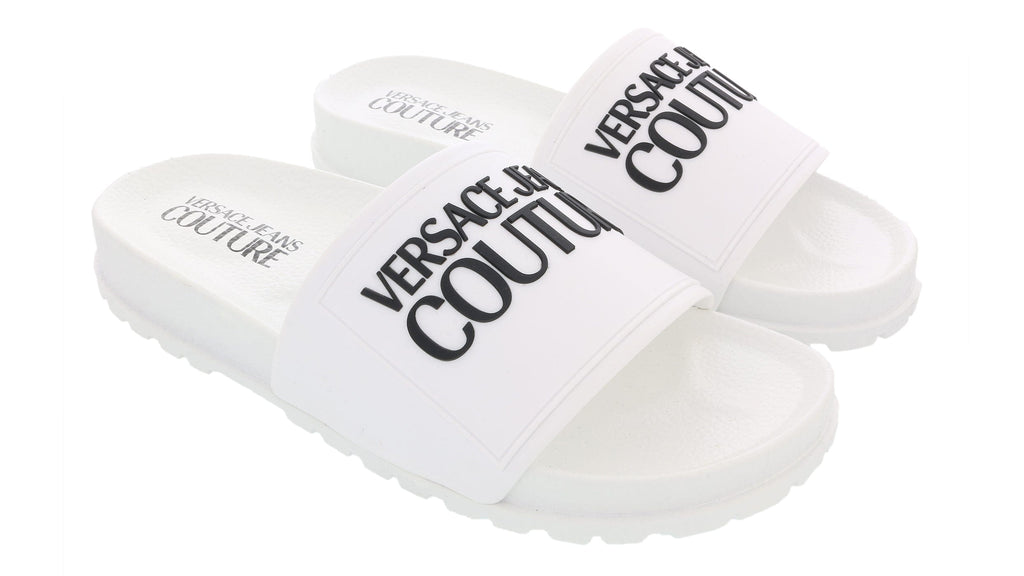 Versace Jeans Couture White Logo Pool Slide- 5
