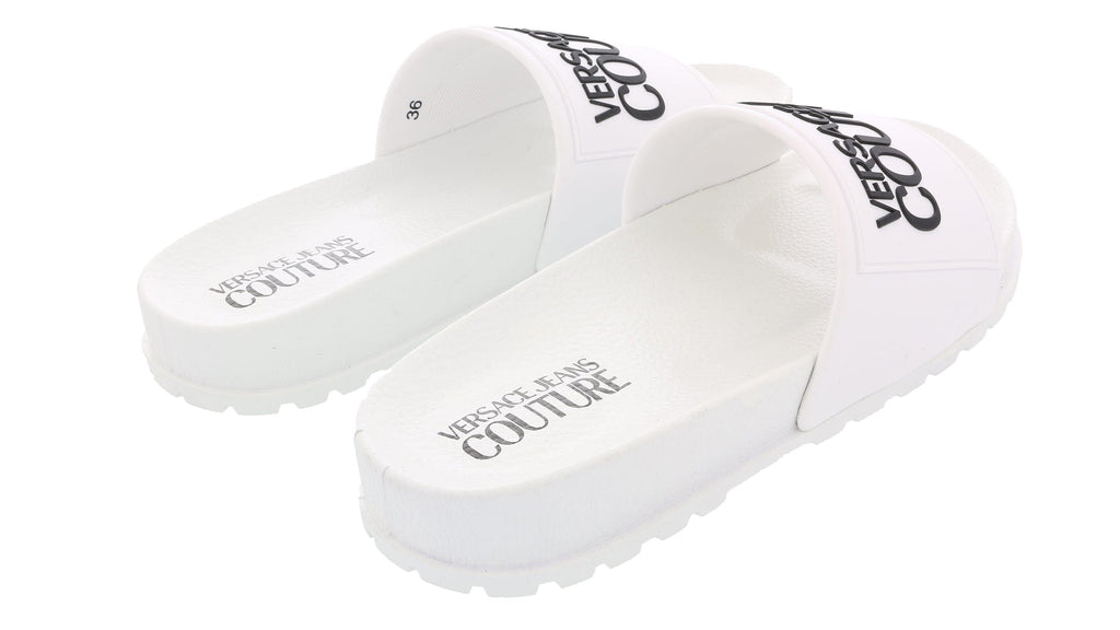 Versace Jeans Couture White Logo Pool Slide-