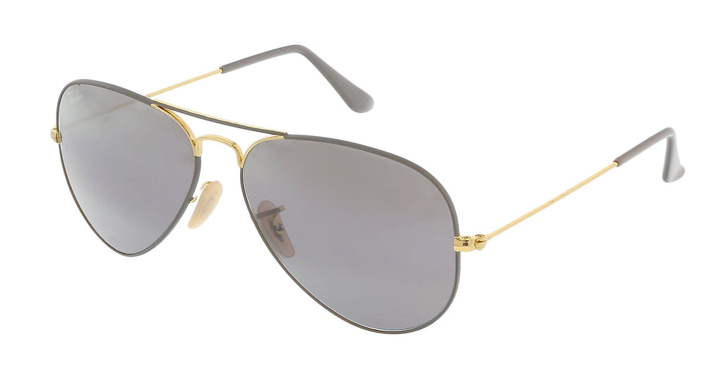 Ray-Ban  Grey/Gold Full rim Aviator Sunglasses