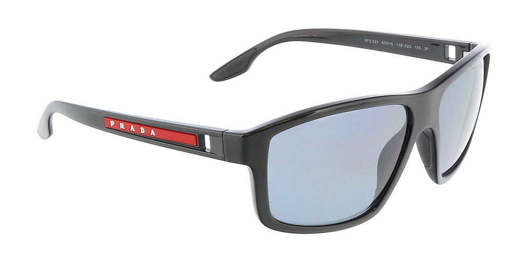 Prada Linea Rossa 0PS 02XS 1AB02G60 Black Semi Rim Rectangle Sunglasses