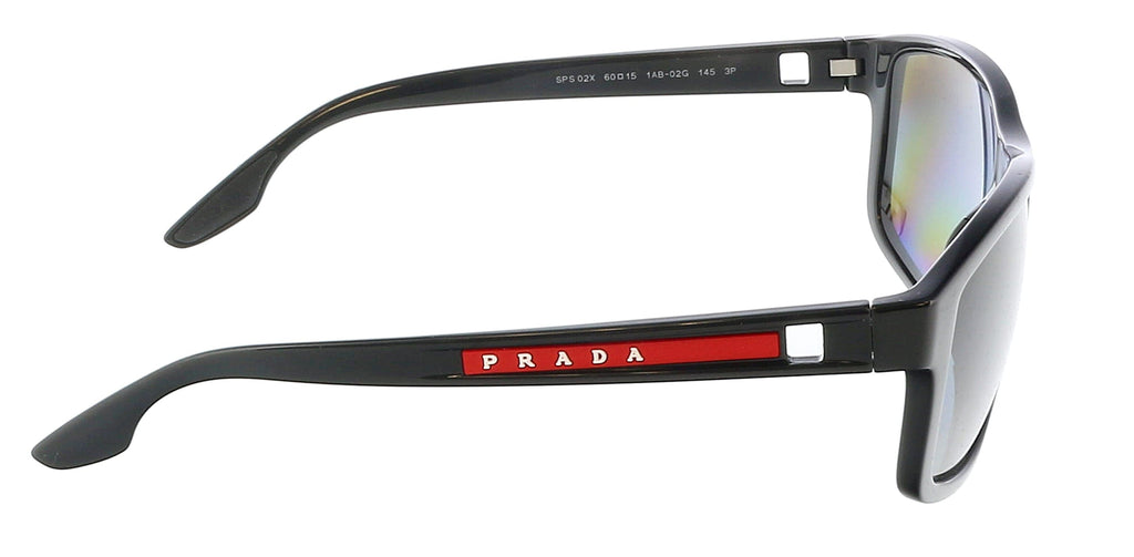 Prada Linea Rossa 0PS 02XS 1AB02G60 Black Semi Rim Rectangle Sunglasses