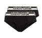 Roberto Cavalli Black Cotton Jersey Stretch Brief Slip-2-Pack-M