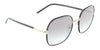 Prada  0PR 67XS AAV0A7 Pale Gold Black Pillow Square Sunglasses