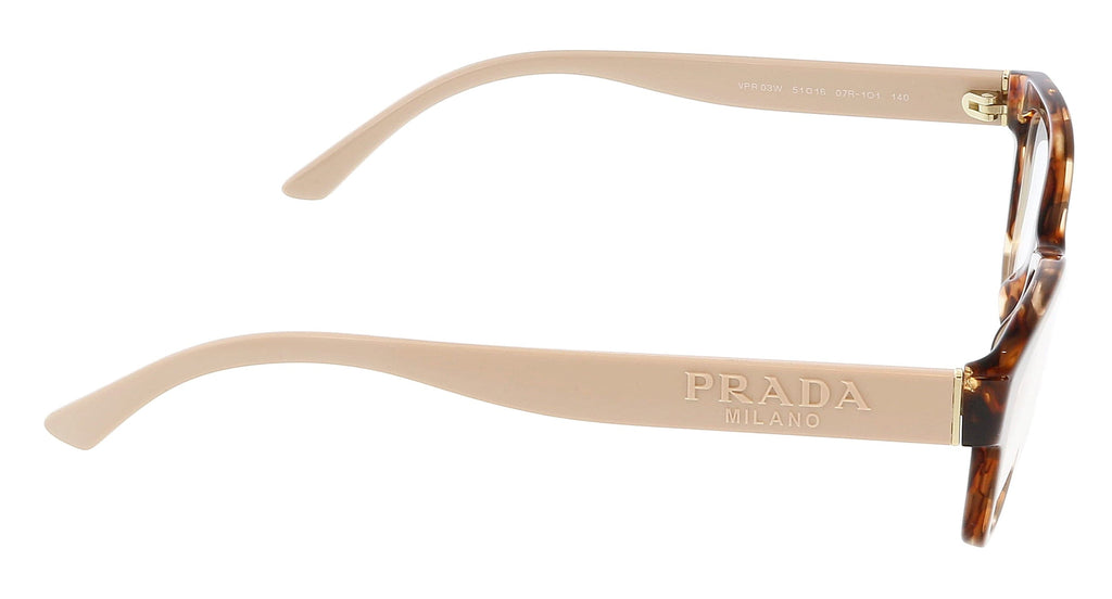 Prada 0PR 03WV 07R1O151 Rectangle Full rim Havana Eyeglasses