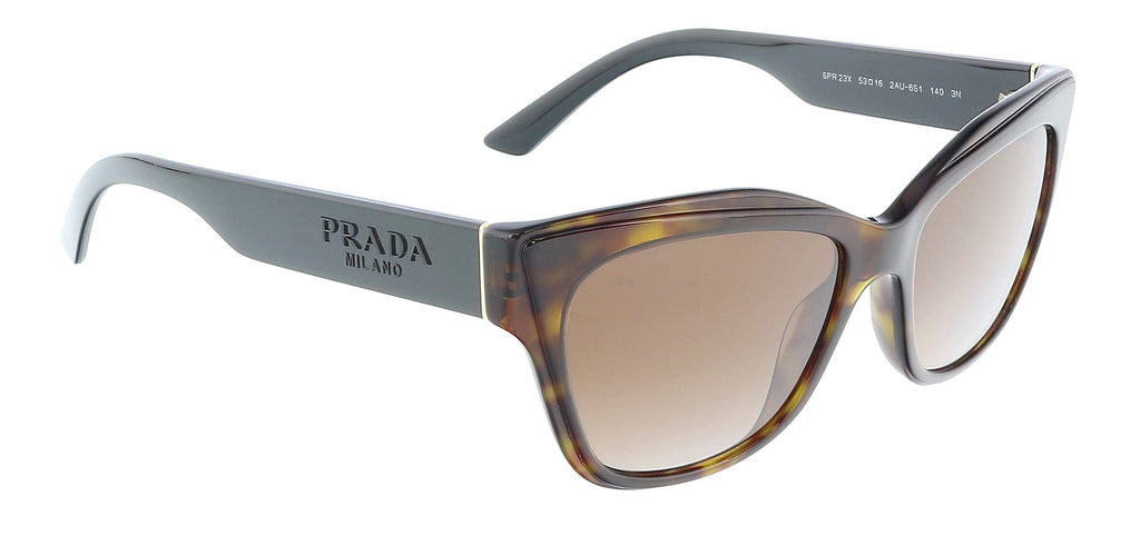 Prada 0PR 23XS 2AU6S153 Cat Eye Full Rim Havana Sunglasses