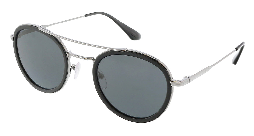 Prada  Round Full Rim Black Silver Sunglasses