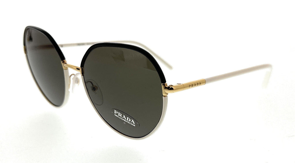 Prada  Black/Ivory Round Sunglasses