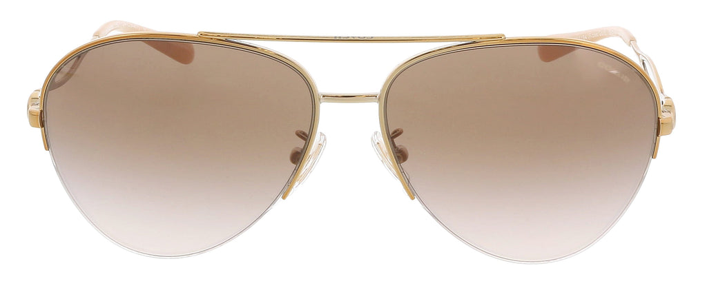 Coach 0HC7124 93319459 Aviator Full rim Shiny Gold Sunglasses