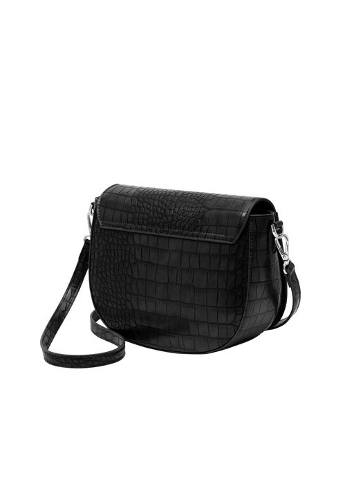 Cavalli Class TORINO Black Medium Crocco Saddle Crossbody bag