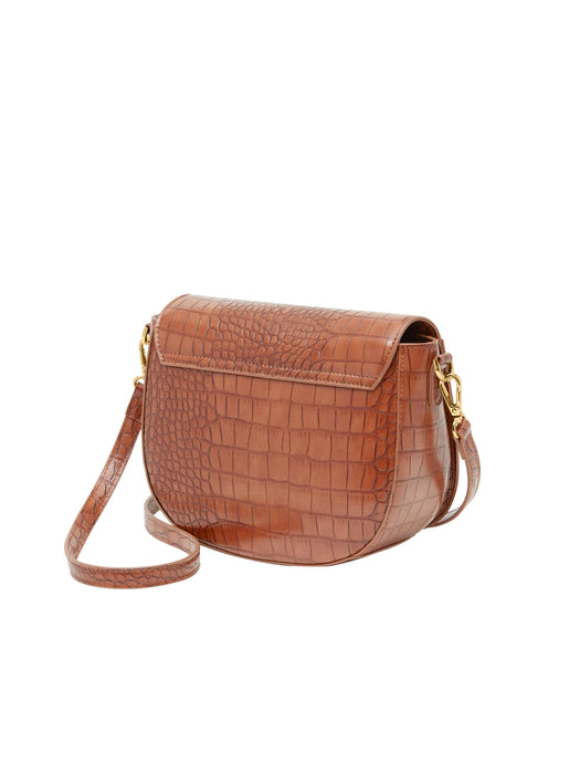 Cavalli Class TORINO Brown Medium Crocco Saddle Crossbody bag