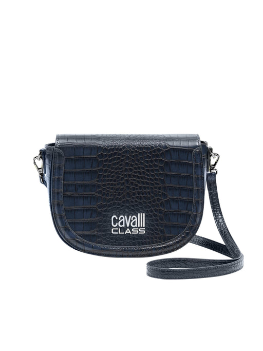 Cavalli Class TORINO Navy Medium Crocco Saddle  Crossbody bag