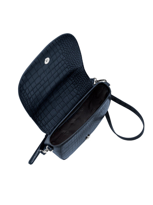 Cavalli Class TORINO Navy Medium Crocco Saddle  Crossbody bag