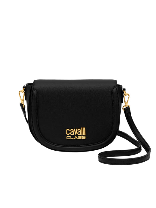 Cavalli Class TORINO Black Medium Crocco Saddle Crossbody bag