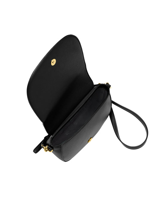 Cavalli Class TORINO Black Medium Crocco Saddle Crossbody bag