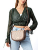 Cavalli Class TORINO Khaki Medium Croco Saddle  Crossbody bag