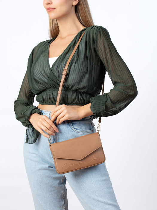 Cavalli Class MESSINA Camel Small Envelope Crossbody bag