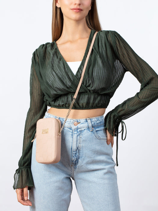 Cavalli Class PALERMO Powder Pink Small Phone Holder Crossbody bag