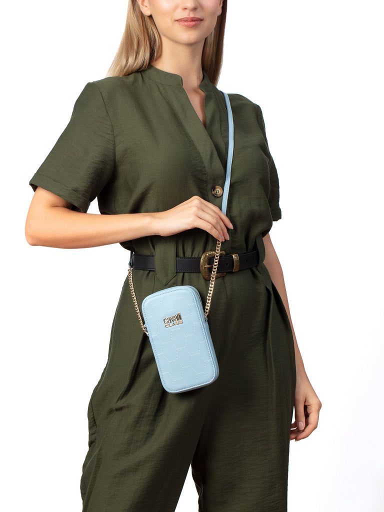 Cavalli Class PALERMO Light Blue Small Phone Holder Crossbody bag