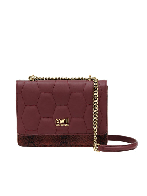 Cavalli Class VERONA Burgundy Medium Structured Shoulder Bag